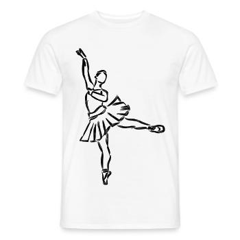 Ballet Girl Sketch - Men's T-Shirt - white - Front - AI Model Male 178 dark (178cm)