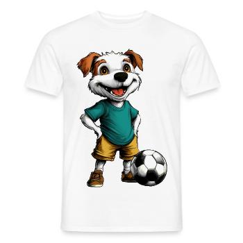 Footballeur chien - T-shirt homme - blanc - Devant - AI Model Male 178 dark (178cm)