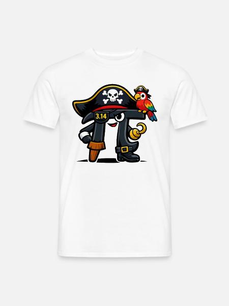 Pi-Raten Mathe Pi Day Pirat Design - Männer T-Shirt - Weiß