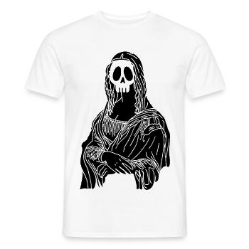 Crâne de la Joconde (noir) - T-shirt homme - blanc - Devant - AI Model Male 178 dark (178cm)