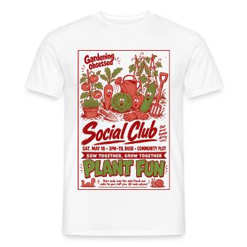 Urban Gardening Gardening Obsessed Social Club - Men's T-Shirt - white - Front - AI Model Male 178 dark (178cm)