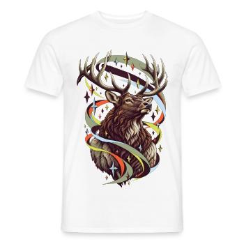 Elch mit Jade-Polarlichtfunken - Männer T-Shirt - Weiß - Vorne - AI Model Male 178 dark (178cm)