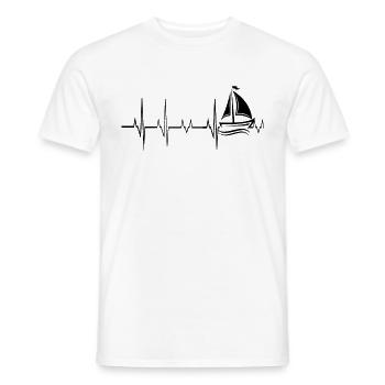 Heartbeat Sailing - Men's T-Shirt - white - Front - AI Model Male 178 dark (178cm)