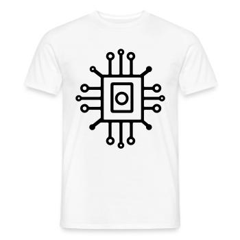Digital Computer Chip Symbol - Männer T-Shirt - Weiß - Vorne - AI Model Male 178 dark (178cm)