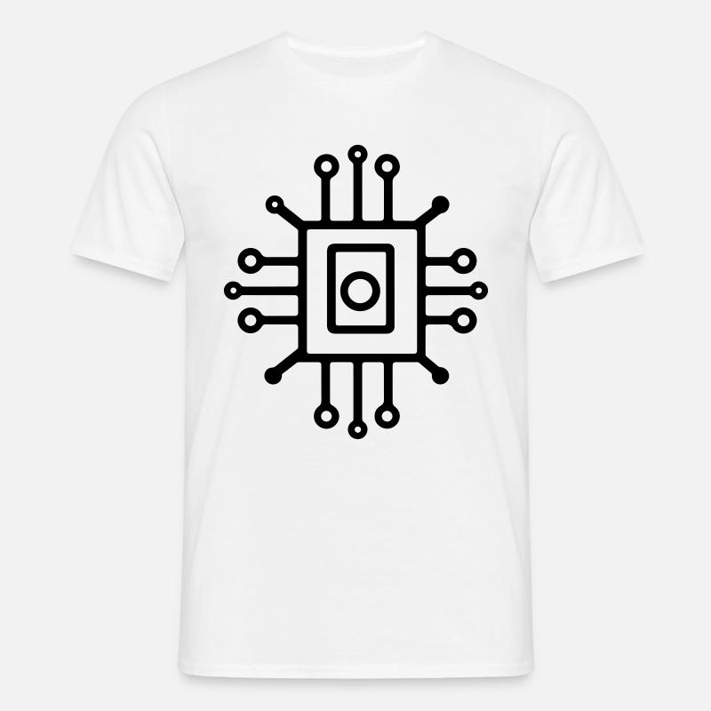 Digital Computer Chip Icon - Men's T-Shirt - white
