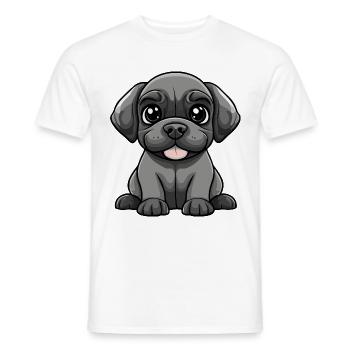Mastiff chien bande dessinée mignon - T-shirt homme - blanc - Devant - AI Model Male 178 dark (178cm)