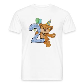 2 years Teddy Bear Birthday - 2 Years Birthday - Men's T-Shirt - white - Front - AI Model Male 178 dark (178cm)