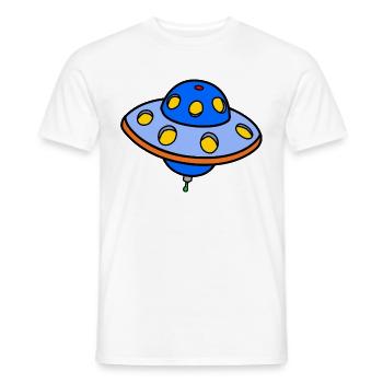 Alien fliegende Untertasse - Männer T-Shirt - Weiß - Vorne - AI Model Male 178 dark (178cm)