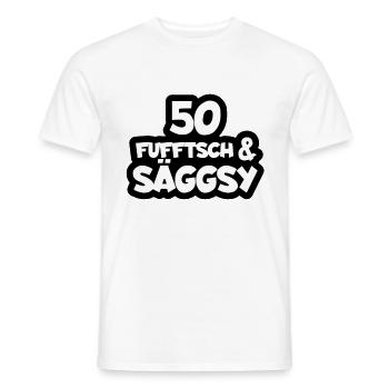 50. Geburtstag sexy Sachsen Shirt auf sächsisch - Männer T-Shirt - Weiß - Vorne - AI Model Male 178 dark (178cm)
