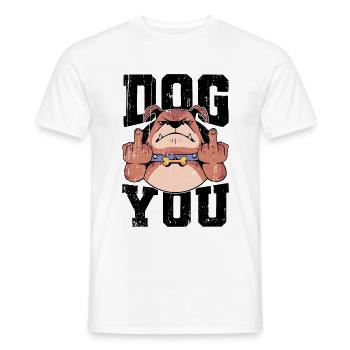 Chien doigt du milieu Fuck you Dog you dog owner - T-shirt homme - blanc - Devant - AI Model Male 178 dark (178cm)