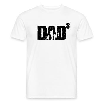 Dad up 3 proud father 3 children triple dad - Men's T-Shirt - white - Front - AI Model Male 178 dark (178cm)