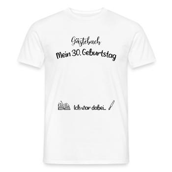 30 Geburtstag Gästebuch Geschenk - Männer T-Shirt - Weiß - Vorne - AI Model Male 178 dark (178cm)