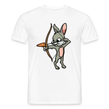 Archery Rabbit Arrow And Bow Carrot Sport - Men's T-Shirt - white - Front - AI Model Male 178 dark (178cm)