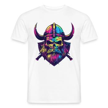 Viking Skull - Men's T-Shirt - white - Front - AI Model Male 178 dark (178cm)