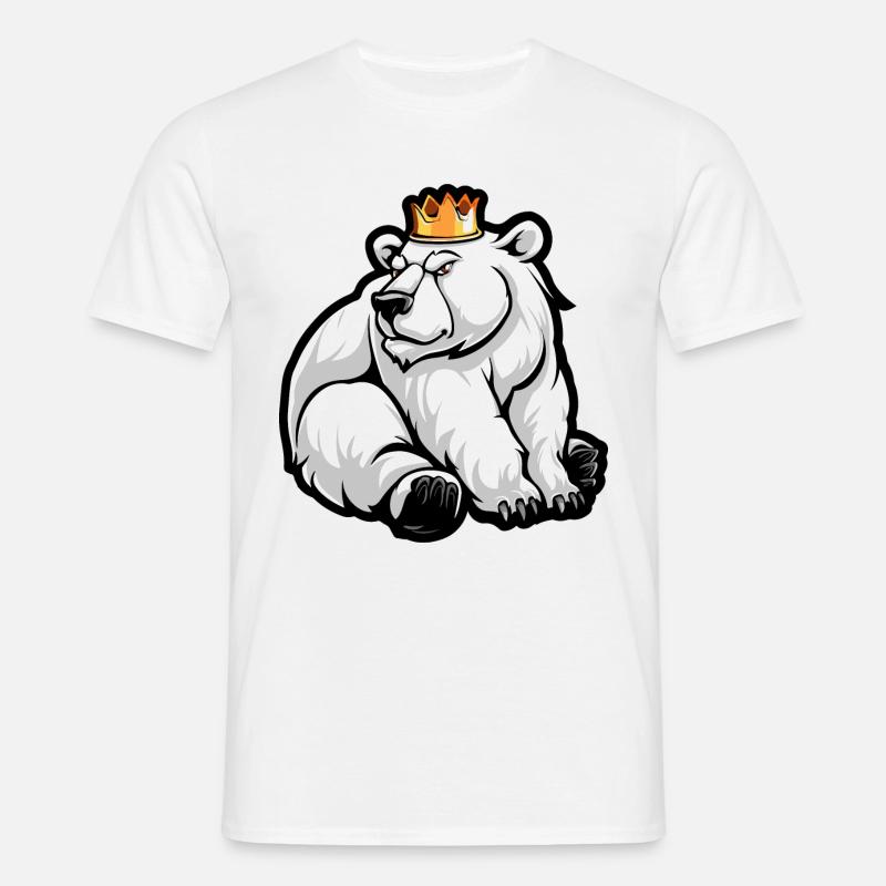 Eisbär Comic Krone - Männer T-Shirt - Weiß