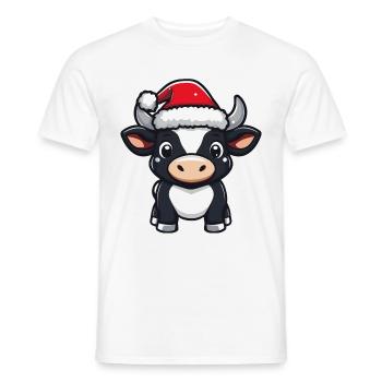 Stier Weihnachten Christmas - Männer T-Shirt - Weiß - Vorne - AI Model Male 178 dark (178cm)