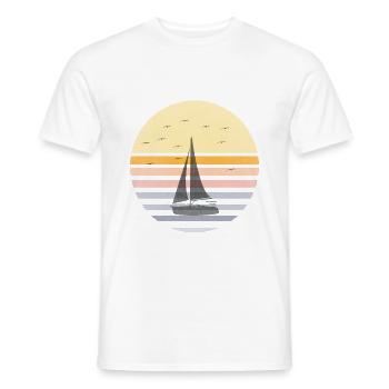 Voilier Skipper Segler Möven Vintage - T-shirt homme - blanc - Devant - AI Model Male 178 dark (178cm)