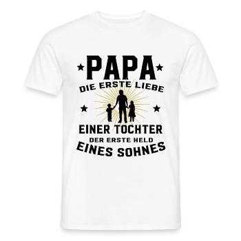 Dad for the daughter The first great love - Men's T-Shirt - white - Front - AI Model Male 178 dark (178cm)