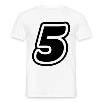 5 Number symbol - Men's T-Shirt - white - Front - AI Model Male 178 dark (178cm)