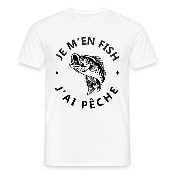 Je m en fish j ai pêche pour pêcheur - T-shirt homme - blanc - Devant - AI Model Male 178 dark (178cm)