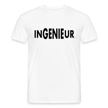 lustiges T-Shirt ein Ingenieur ist ein Genie - Männer T-Shirt - Weiß - Vorne - AI Model Male 178 dark (178cm)