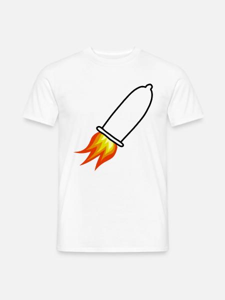 Condom rocket - Men's T-Shirt - white