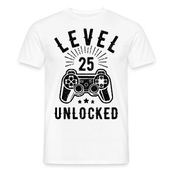 25ème anniversaire cadeau d'anniversaire Gamer 25 ans - T-shirt homme - blanc - Devant - AI Model Male 178 dark (178cm)
