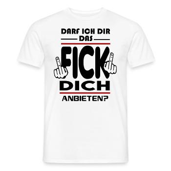 Darf ich dir das Fick Dich anbieten - Männer T-Shirt - Weiß - Vorne - AI Model Male 178 dark (178cm)