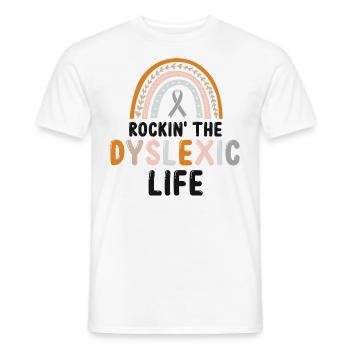 Dyslexia Awareness and Dyslexia Teachers - Men's T-Shirt - white - Front - AI Model Male 178 dark (178cm)
