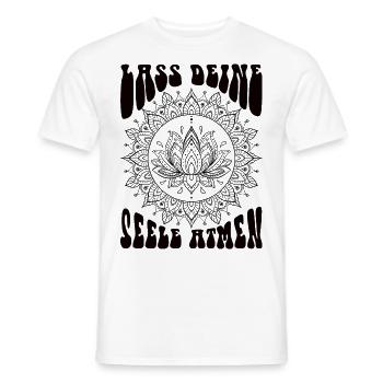 lass deine Seele atmen Geschenk - Männer T-Shirt - Weiß - Vorne - AI Model Male 178 dark (178cm)