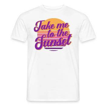 Take me to the sunset Sonnenuntergang Retro - Men's T-Shirt - white - Front - AI Model Male 178 dark (178cm)