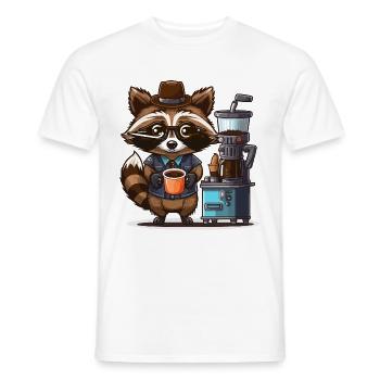 L’heure du café - T-shirt homme - blanc - Devant - AI Model Male 178 dark (178cm)