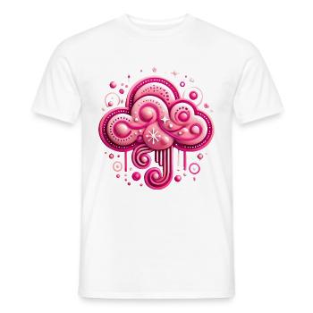 Skurriles rosa Wolkendesign - Männer T-Shirt - Weiß - Vorne - AI Model Male 178 dark (178cm)