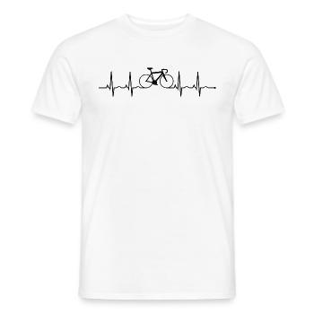 Battement de coeur Vélo Vélo Heartbeat Puls Mann Roue - T-shirt homme - blanc - Devant - AI Model Male 178 dark (178cm)