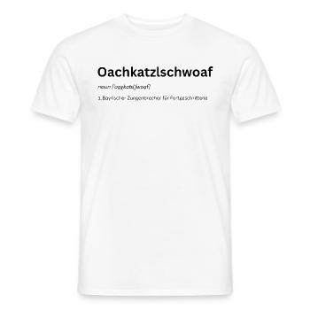 Oachkatzlschwoaf -Bayrischer Zungenbrecher - Männer T-Shirt - Weiß - Vorne - AI Model Male 178 dark (178cm)