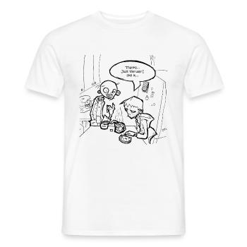 Necromania; Breakfast is served - Men's T-Shirt - white - Front - AI Model Male 178 dark (178cm)