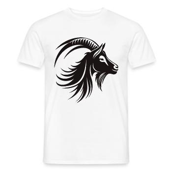 Design élégant de bouc pour les amoureux des animaux - T-shirt homme - blanc - Devant - AI Model Male 178 dark (178cm)