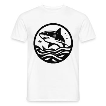 Design de requin cool pour le fan de requin - T-shirt homme - blanc - Devant - AI Model Male 178 dark (178cm)