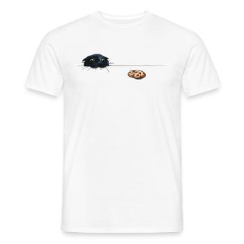 "Funny Cat Craving Cookie" - Männer T-Shirt - Weiß - Vorne - AI Model Male 178 dark (178cm)