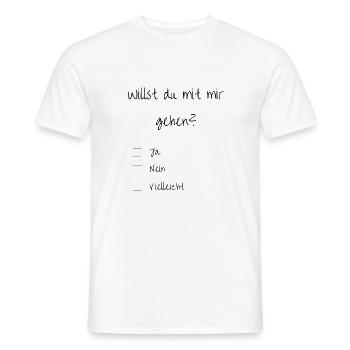 Willst du mit mir gehen Beziehung Liebe Geschenk - Männer T-Shirt - Weiß - Vorne - AI Model Male 178 dark (178cm)
