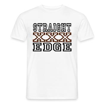 straight edge - Männer T-Shirt - Weiß - Vorne - AI Model Male 178 dark (178cm)