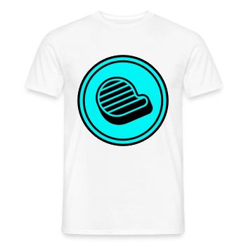 Symbole du steak de viande - T-shirt homme - blanc - Devant - AI Model Male 178 dark (178cm)