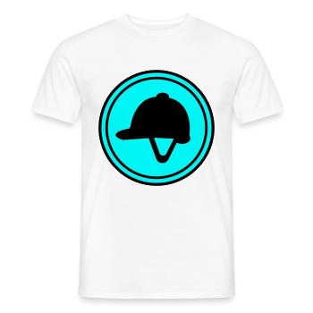 Icône du chapeau équestre - T-shirt homme - blanc - Devant - AI Model Male 178 dark (178cm)