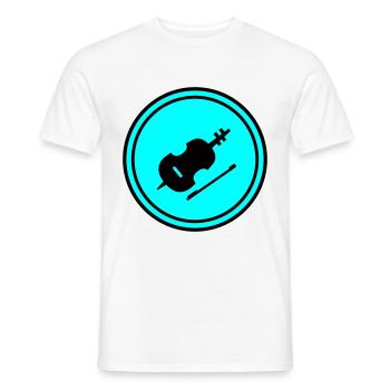 Symbole de l’icône du violon - T-shirt homme - blanc - Devant - AI Model Male 178 dark (178cm)