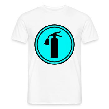 Symbole d’extincteur - T-shirt homme - blanc - Devant - AI Model Male 178 dark (178cm)