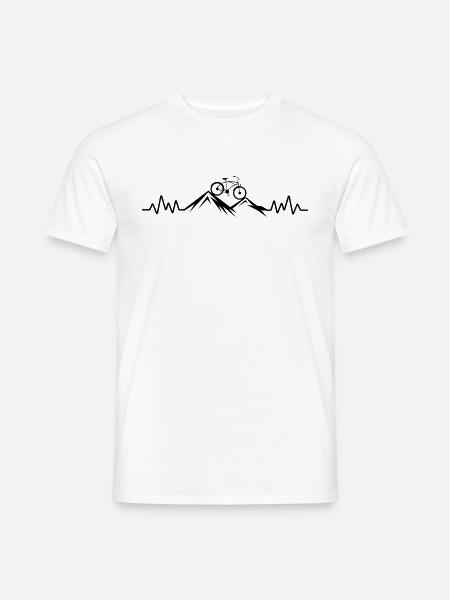 Das Fahrrad mit Herzschlag Mountain Bike Heartbeat - Männer T-Shirt - Weiß