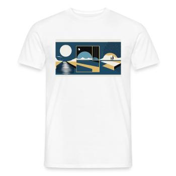 mondlandschaft grafisch mit frauen blau - Männer T-Shirt - Weiß - Vorne - AI Model Male 178 dark (178cm)