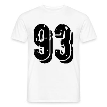 93 number jersey - Men's T-Shirt - white - Front - AI Model Male 178 dark (178cm)