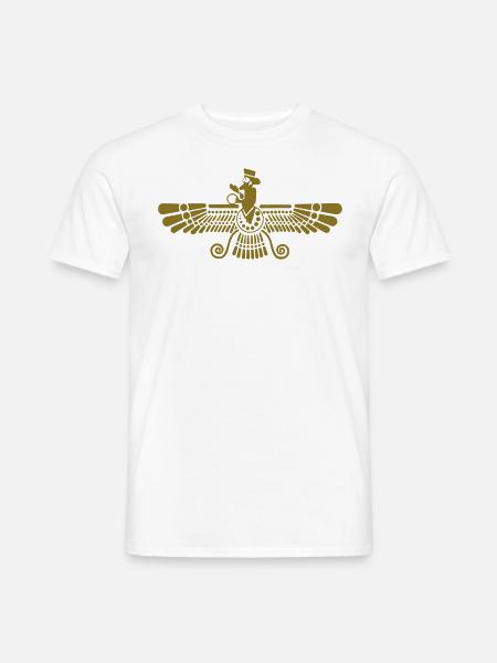 Ash (graumeliert) Farvahar / Zarathustra / Iran - Männer T-Shirt - Weiß