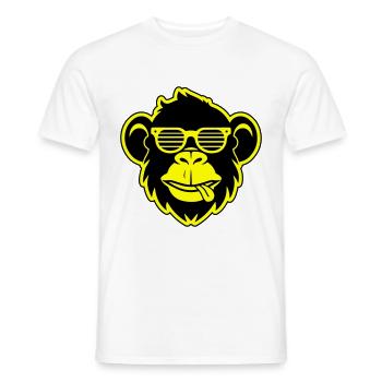 Monkey Head Sunglasses Party - Men's T-Shirt - white - Front - AI Model Male 178 dark (178cm)
